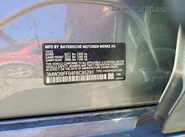 3MW39FF04P8C95291 2023 BMW 3 SERIES Silver Widok komory silnika