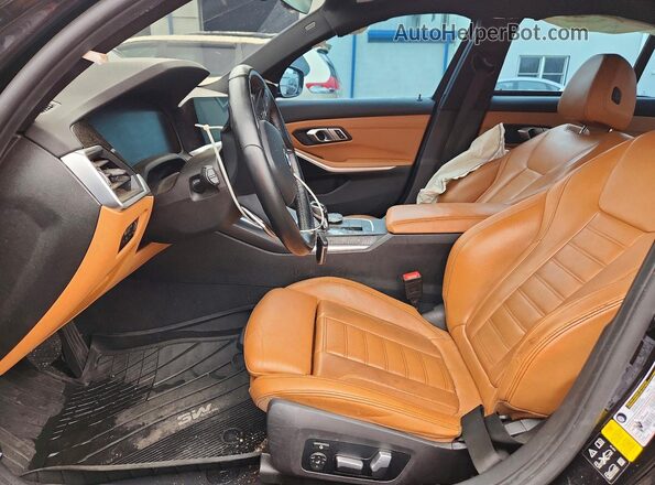 3MW5R7J00M8B92533 2021 BMW 3 SERIES Black Вид салону спереду