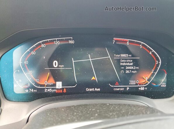 3MW5R7J09M8B91235 2021 BMW 3 SERIES Black Вид щитка приладів