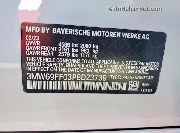 3MW69FF03P8D23739 2023 BMW 3 SERIES Белый Вид подкапотного пространства