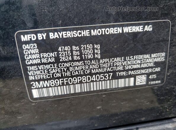 3MW89FF09P8D40537 2023 BMW 3 SERIES Black Widok komory silnika