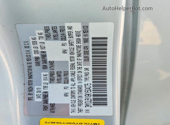 3MYDLBYV9KY504075 2019 TOYOTA YARIS White Engine compartment view