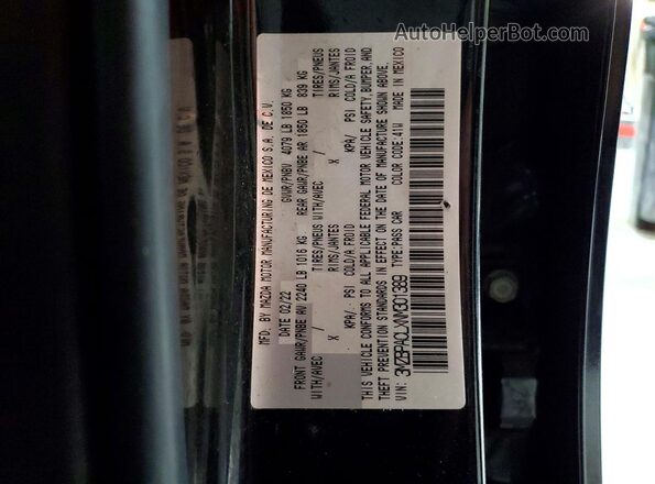 3MZBPACLXNM301389 2022 MAZDA 3 Черный Вид наклейки с VIN-кодом