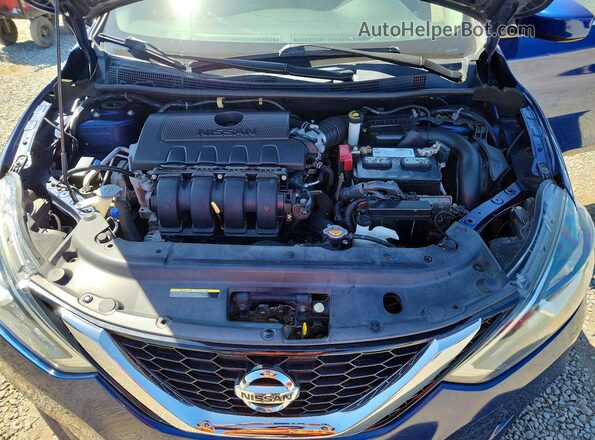 3N1AB7AP0KY308347 2019 NISSAN SENTRA Blue Вид задньої частини салону