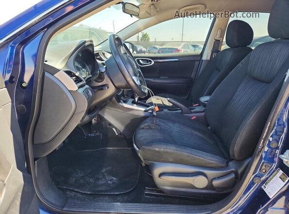 3N1AB7AP0KY308347 2019 NISSAN SENTRA Blue Вид салону спереду