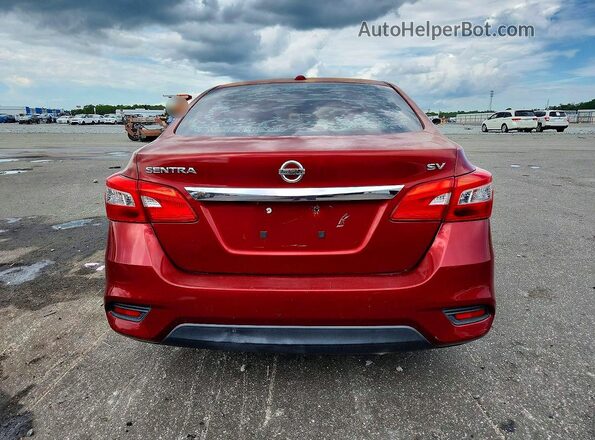 3N1AB7AP2KY295455 2019 NISSAN SENTRA Red Вид ззаду