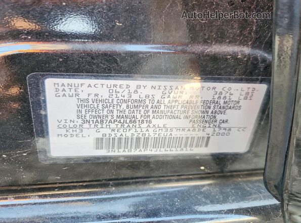3N1AB7AP4JL661816 2018 NISSAN SENTRA Black Вид підкапотного простору