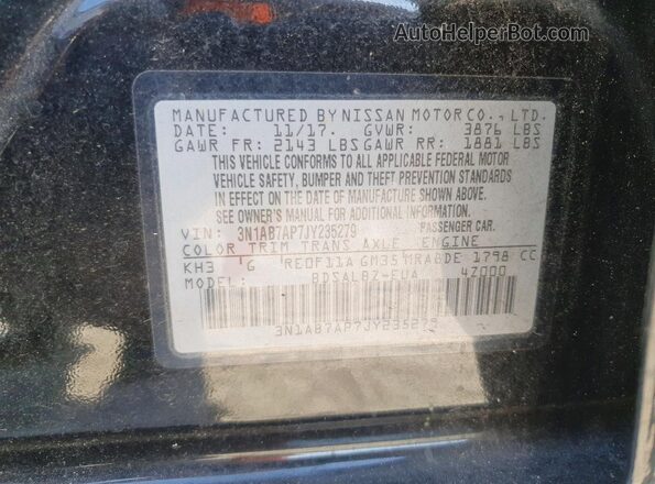 3N1AB7AP7JY235279 2018 NISSAN SENTRA Black Շարժիչի բաժամունքի տեսք