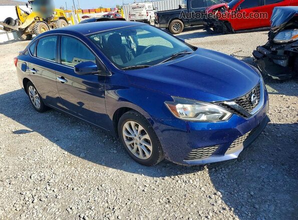 3N1AB7AP7KL611381 2019 NISSAN SENTRA Синий Передняя правая четверть