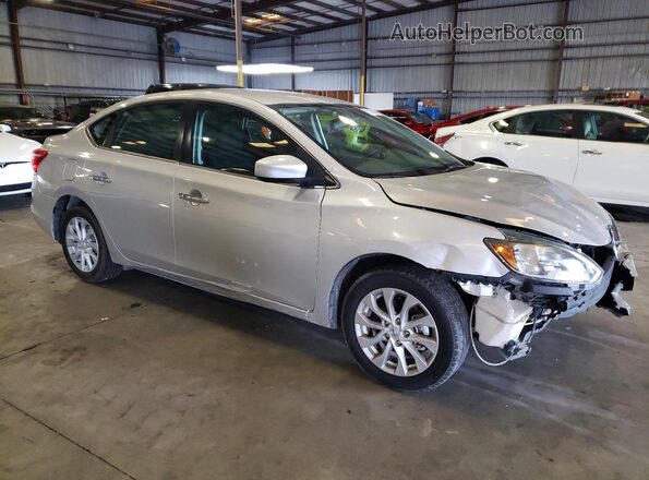 3N1AB7AP8KY357098 2019 NISSAN SENTRA Серебряный Передняя правая четверть