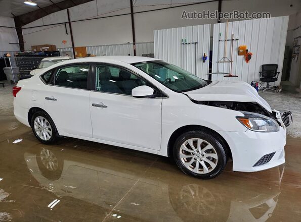 3N1AB7AP8KY452213 2019 NISSAN SENTRA Белый Передняя правая четверть