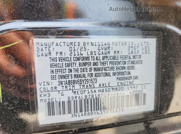 3N1AB8BV6SY291573 2025 NISSAN SENTRA Black Вид підкапотного простору