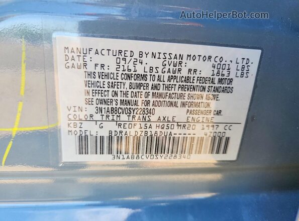 3N1AB8CV0SY228340 2025 NISSAN SENTRA Gray Widok komory silnika