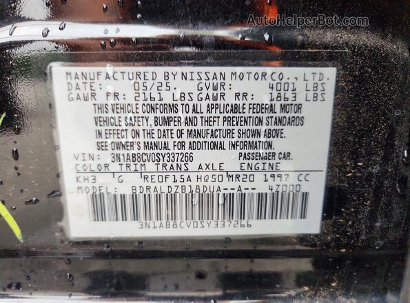 3N1AB8CV0SY337266 2025 NISSAN SENTRA Black Vista de la etiqueta del VIN