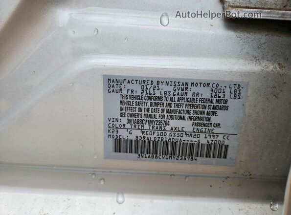 3N1AB8CV1MY235784 2021 NISSAN SENTRA Silver Вид підкапотного простору