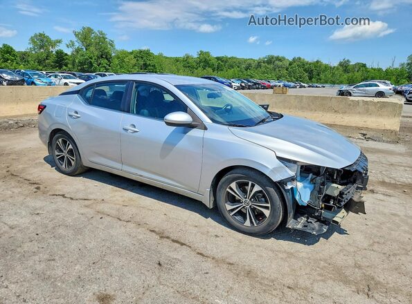 3N1AB8CV4MY299897 2021 NISSAN SENTRA Серебряный Передняя правая четверть