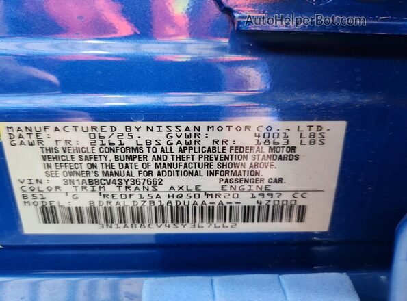 3N1AB8CV4SY367662 2025 NISSAN SENTRA Blue Вид підкапотного простору