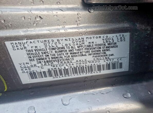 3N1AB8CV5SY378413 2025 NISSAN SENTRA Серый Вид наклейки с VIN-кодом