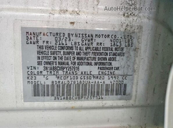 3N1AB8CV8PY257916 2023 NISSAN SENTRA Silver Engine compartment view