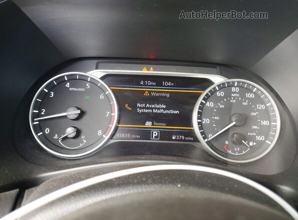 3N1AB8DV7MY289167 2021 NISSAN SENTRA White Вид щитка приладів