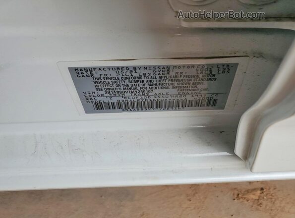 3N1AB8DV7MY289167 2021 NISSAN SENTRA White Вид наклейки з VIN-кодом
