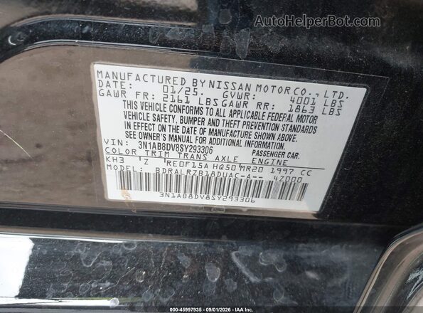 3N1AB8DV8SY293306 2025 NISSAN SENTRA Черный Вид подкапотного пространства