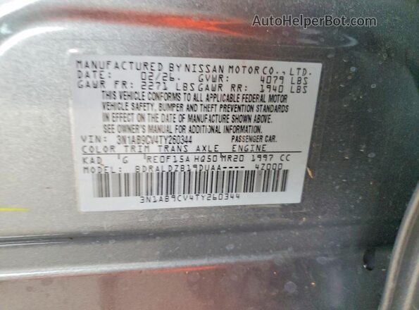 3N1AB9CV4TY260344 2026 NISSAN SENTRA Gray 