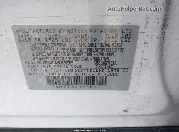 3N1CP5DV4PL520505 2023 NISSAN KICKS White Widok komory silnika