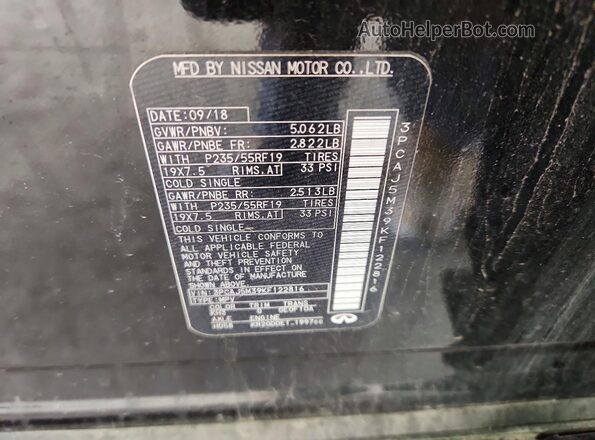 3PCAJ5M39KF122816 2019 INFINITI QX50 Черный Вид наклейки с VIN-кодом