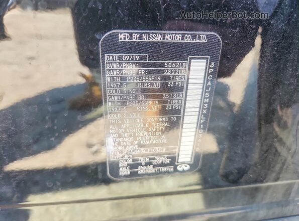 3PCAJ5M3XLF103418 2020 INFINITI QX50 Black VIN sticker view