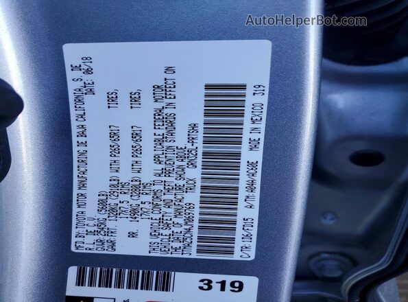 3TMAZ5CN4JM069769 2018 TOYOTA TACOMA Gray Շարժիչի բաժամունքի տեսք