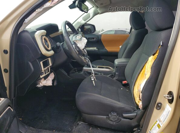 3TMAZ5CN9JM057245 2018 TOYOTA TACOMA Tan წინა სალონის ხედი