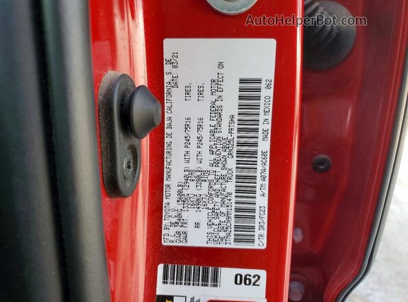 3TMAZ5CN9MM151470 2021 TOYOTA TACOMA Red Vista del compartimento del motor