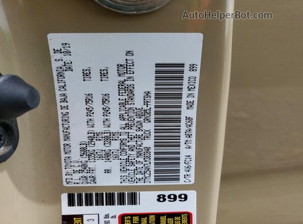 3TMCZ5AN7LM303840 2020 TOYOTA TACOMA Tan Շարժիչի բաժամունքի տեսք