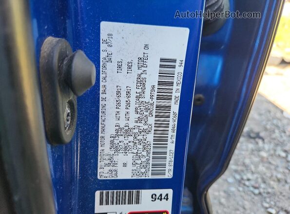 3TMDZ5BN0JM052367 2018 TOYOTA TACOMA Blue VIN կոդի պիտակի տեսք