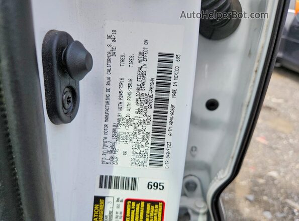 3TMDZ5BN1JM045850 2018 TOYOTA TACOMA Белый Вид подкапотного пространства
