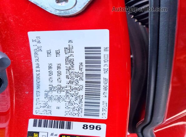 3TMDZ5BN3JM044232 2018 TOYOTA TACOMA Red Շարժիչի բաժամունքի տեսք
