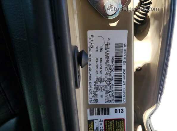 3TMDZ5BN4JM038424 2018 TOYOTA TACOMA Tan VIN კოდის სტიკერის ხედი