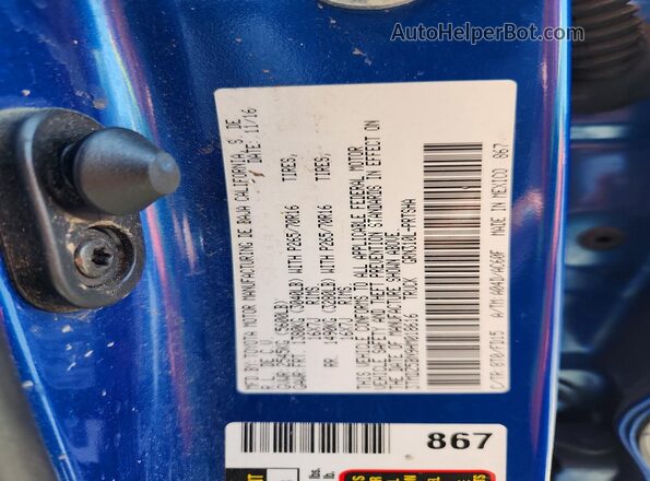 3TMDZ5BN9HM018616 2017 TOYOTA TACOMA Blue Widok naklejki z numerem VIN