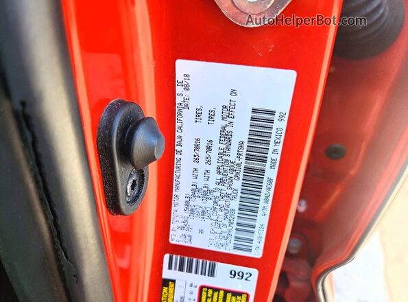 3TMDZ5BN9JM052920 2018 TOYOTA TACOMA Красный Вид подкапотного пространства