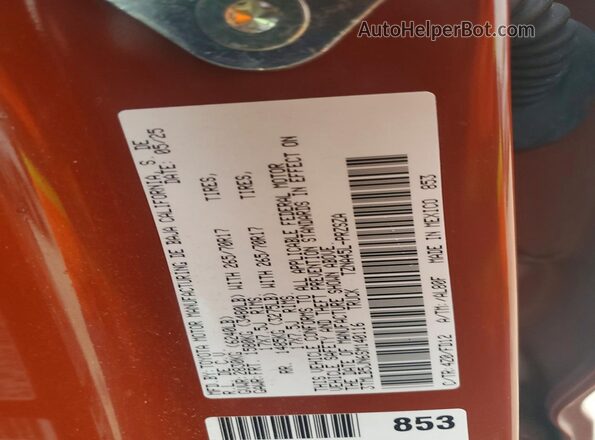 3TMLB5JN6SM140116 2025 TOYOTA TACOMA Orange Շարժիչի բաժամունքի տեսք