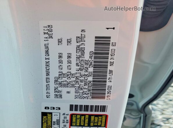 3TYLC5LN0ST023548 2025 TOYOTA TACOMA White Շարժիչի բաժամունքի տեսք