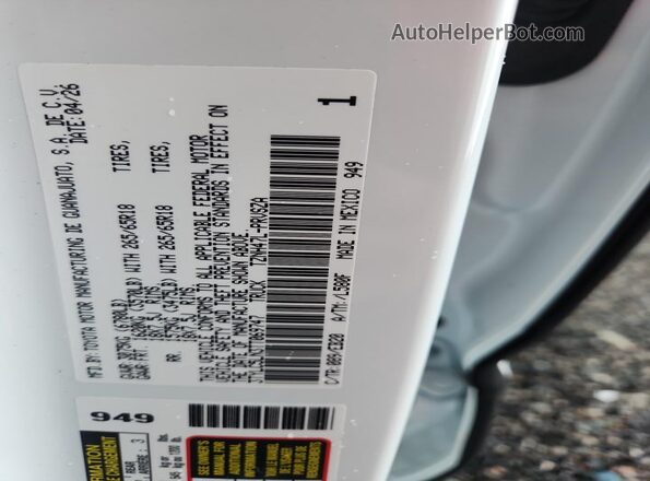 3TYLC5LN3TT069747 2026 TOYOTA TACOMA Белый Вид подкапотного пространства