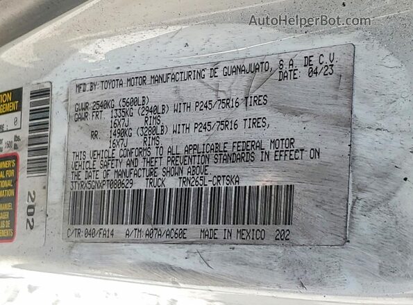 3TYRX5GNXPT080629 2023 TOYOTA TACOMA White Widok komory silnika