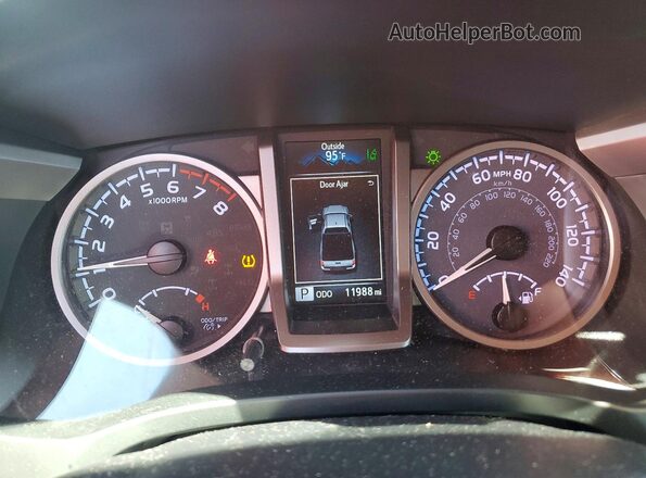 3TYRZ5CN2NT019286 2022 TOYOTA TACOMA Red Widok zestawu wskaźników