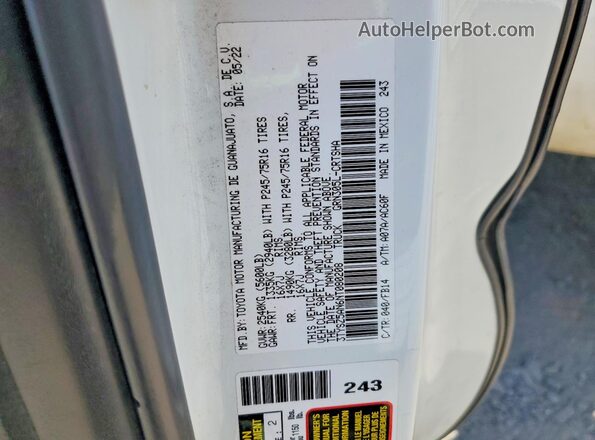 3TYSZ5AN6NT080208 2022 TOYOTA TACOMA White Widok komory silnika