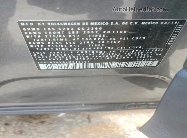3VV1B7AX4LM013954 2020 VOLKSWAGEN TIGUAN Серебряный Вид подкапотного пространства