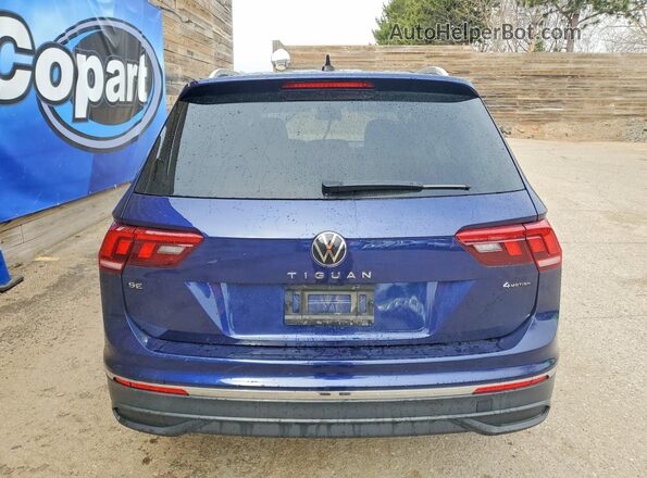 3VV2B7AX9NM135250 2022 VOLKSWAGEN TIGUAN Blue Հետևի տեսք