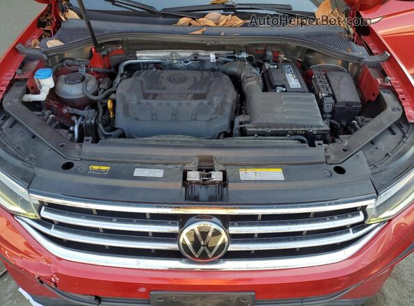 3VV3B7AX7NM033658 2022 VOLKSWAGEN TIGUAN Red Շարժիչի բաժամունքի տեսք