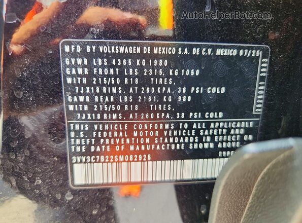 3VV3C7B22SM082925 2025 VOLKSWAGEN TAOS Black Շարժիչի բաժամունքի տեսք